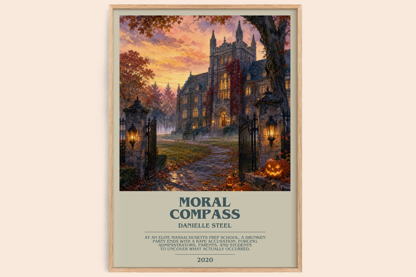 Moral Compass bookish book poster by Danielle Steel – framed literary art print