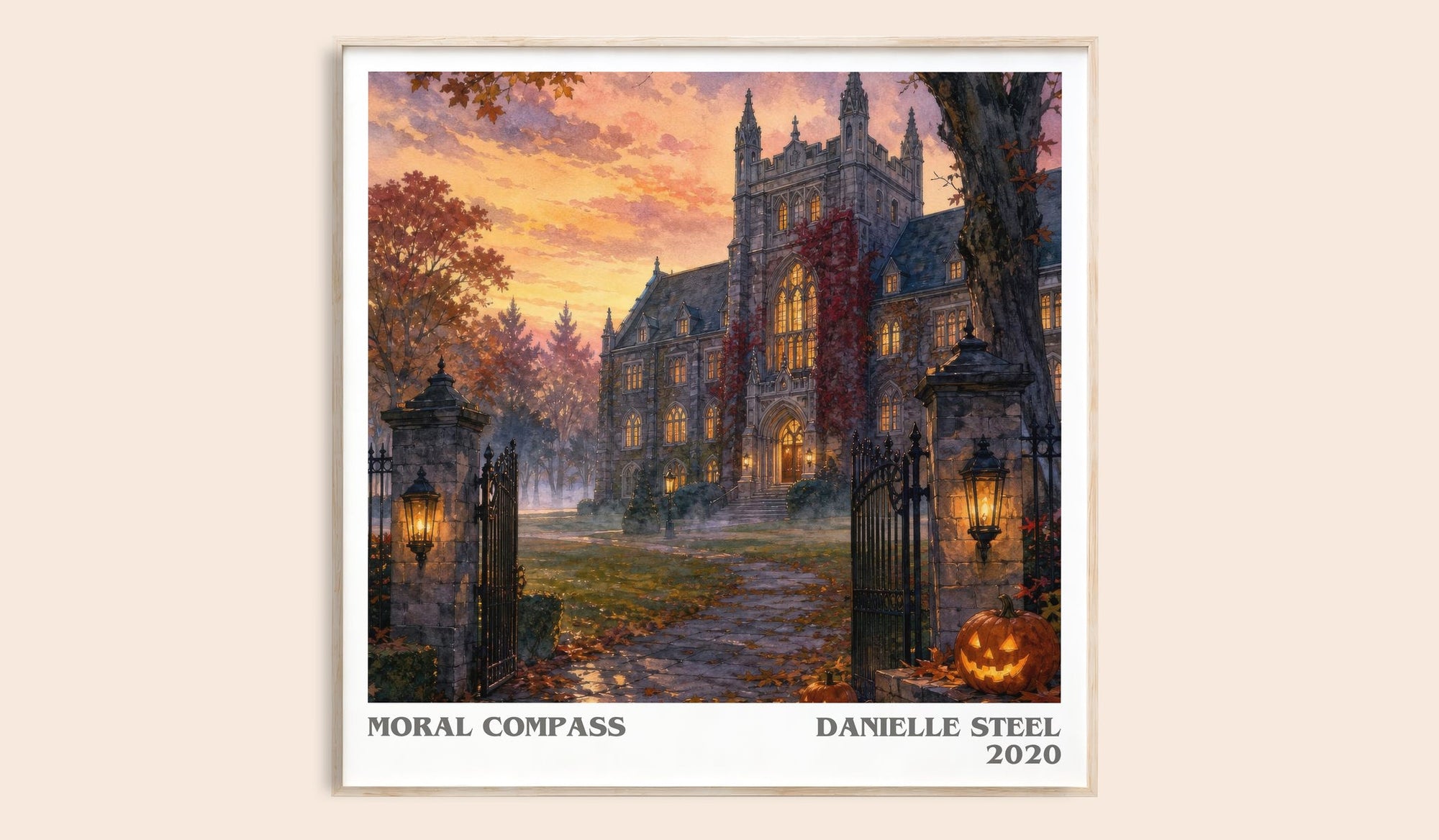 Moral Compass literary book poster by Danielle Steel – framed literary art print