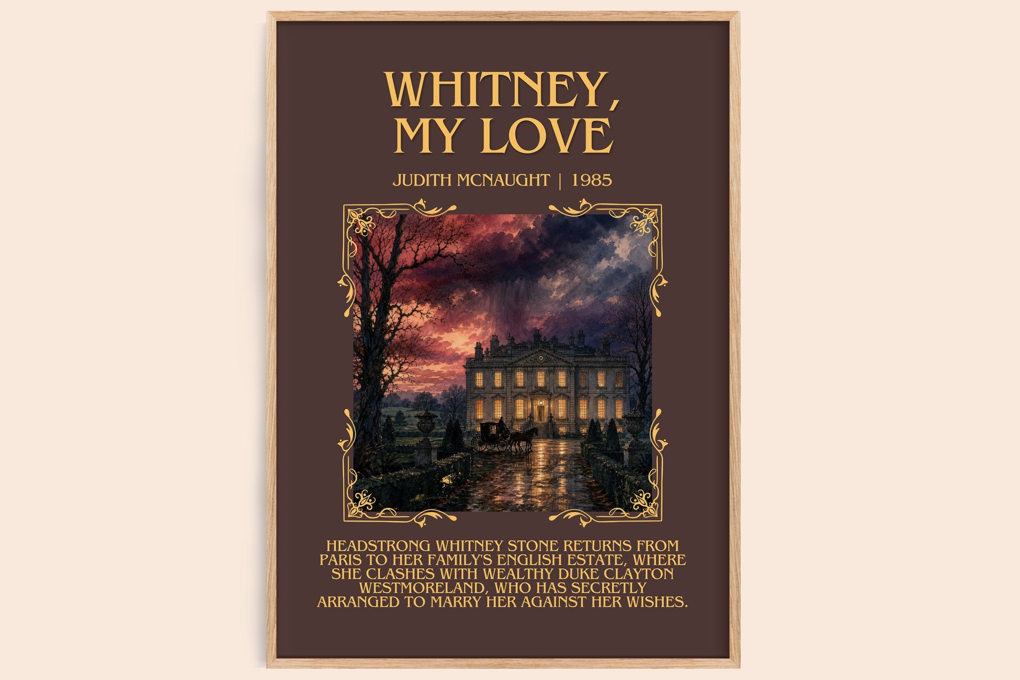 Whitney, My Love Minimalist Book Poster by Judith McNaught
