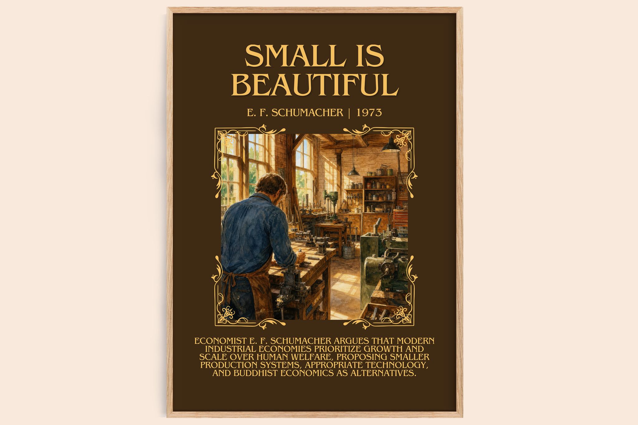 Small Is Beautiful Minimalist Book Poster by E. F. Schumacher