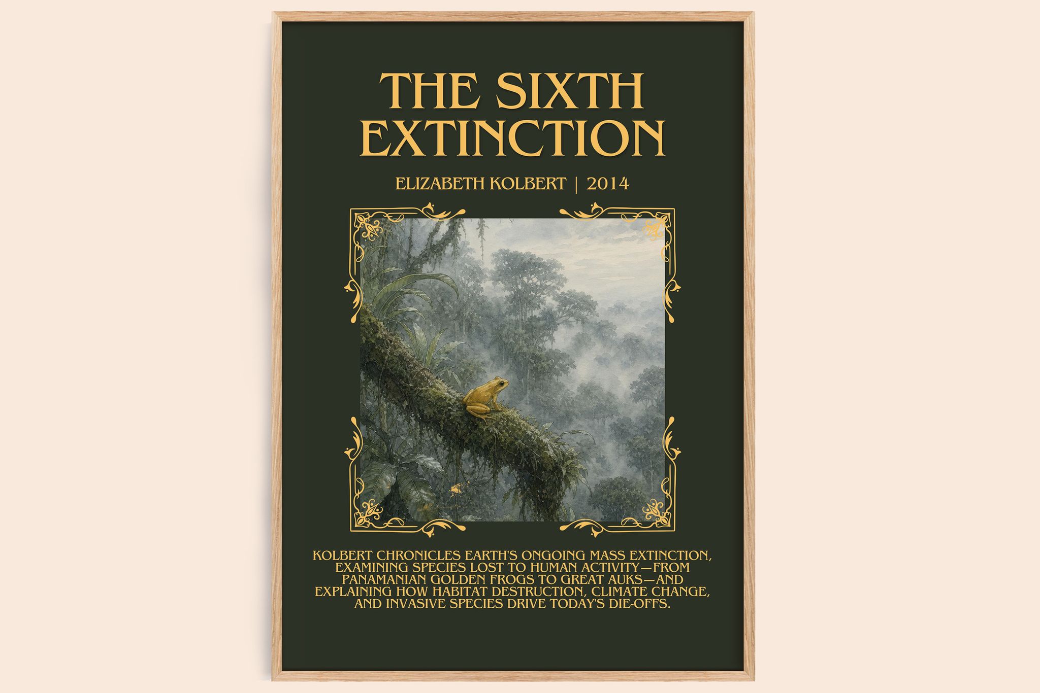 The Sixth Extinction Minimalist Book Poster by Elizabeth Kolbert