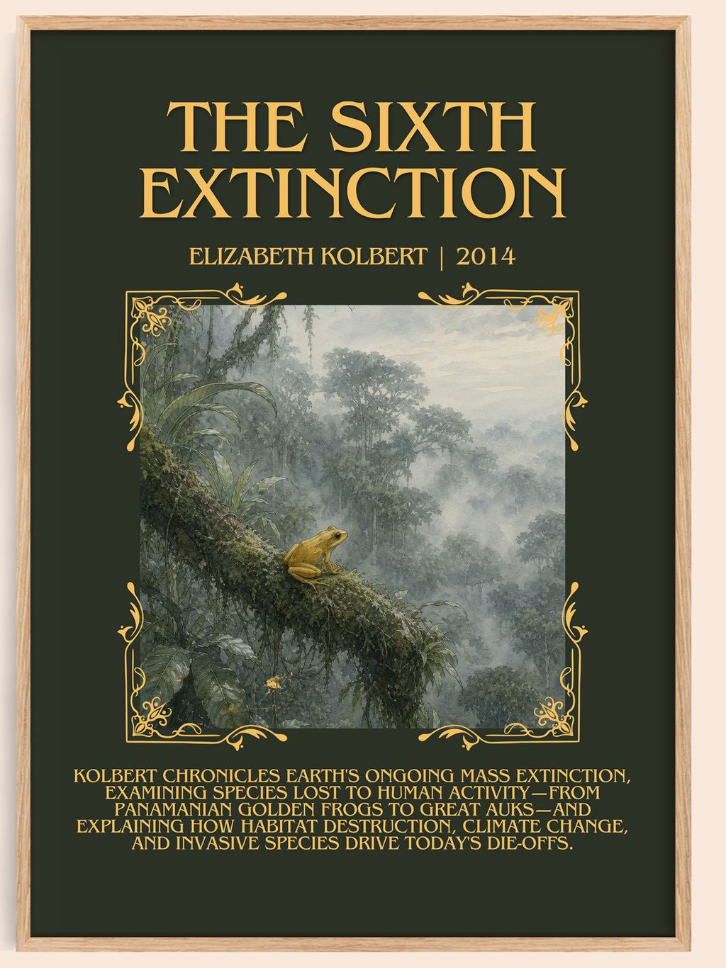 The Sixth Extinction Minimalist Book Poster by Elizabeth Kolbert – book poster