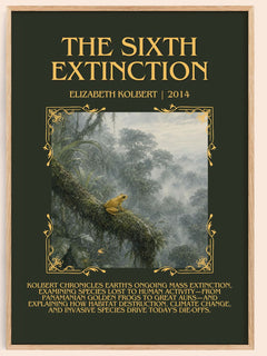 The Sixth Extinction Minimalist Book Poster by Elizabeth Kolbert – book poster