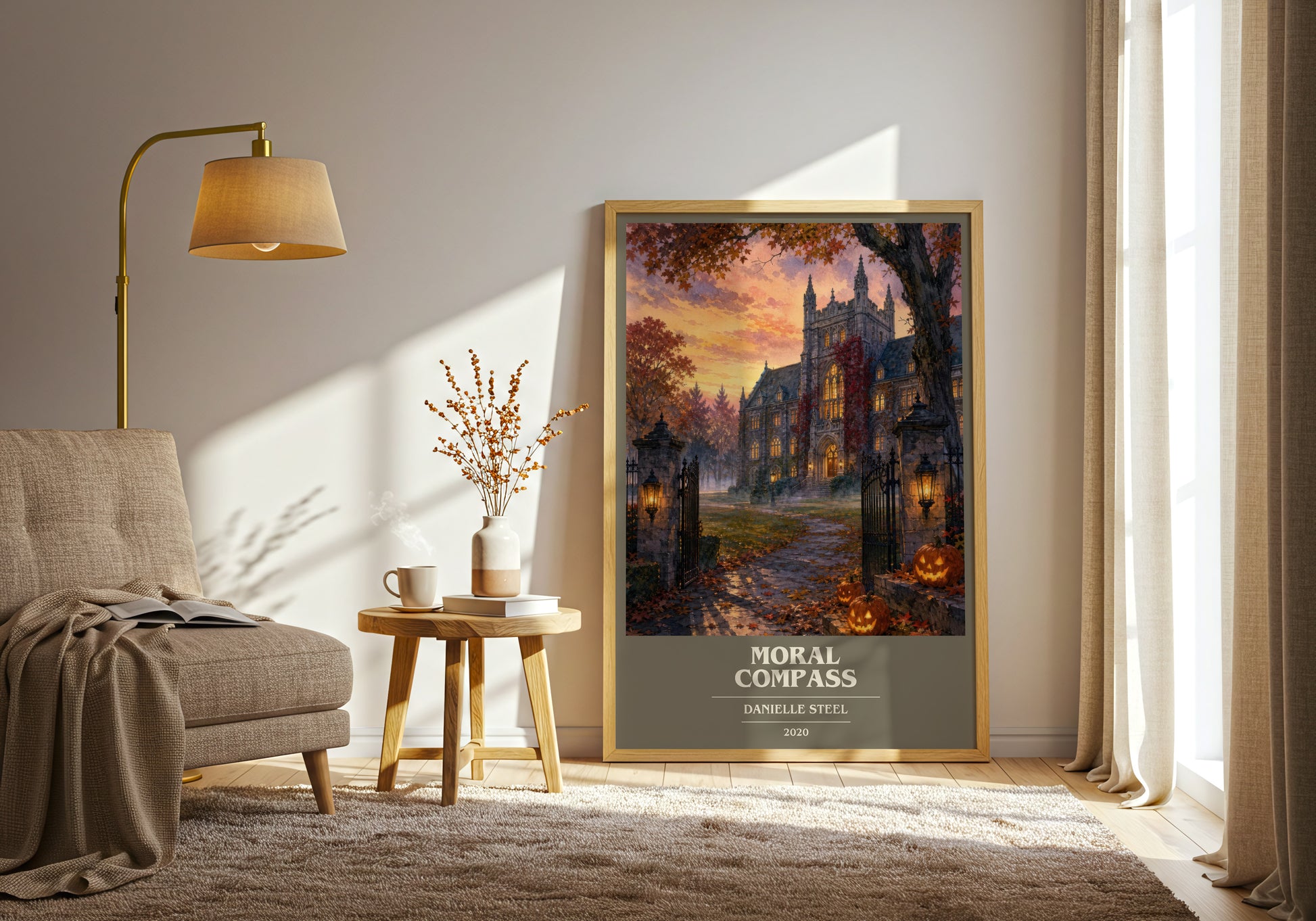 Moral Compass book cover print on bookshelf – Danielle Steel fan gift