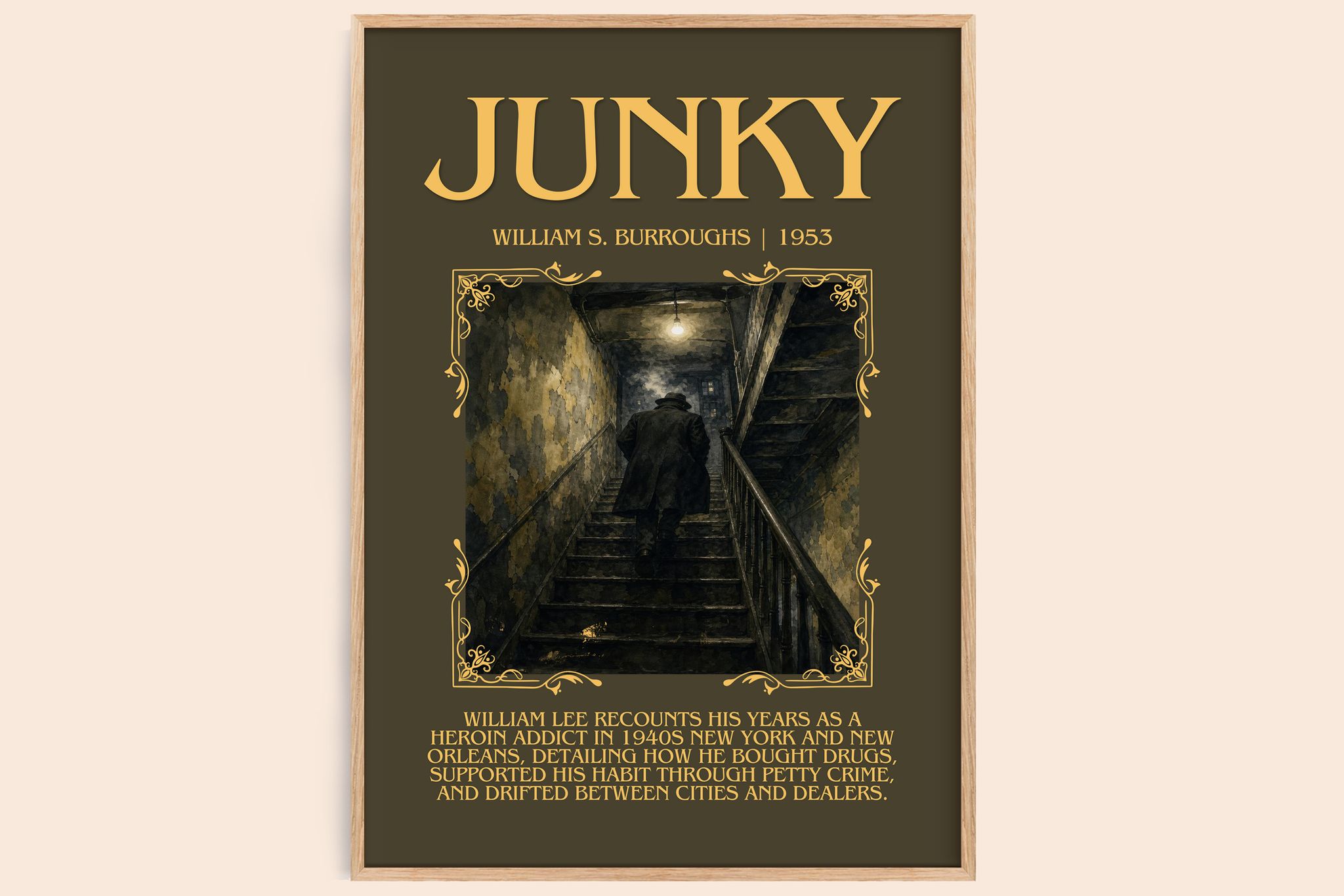 Junky Minimalist Book Poster by William S. Burroughs