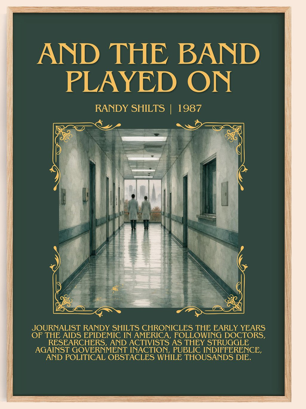 And the Band Played On Minimalist Book Poster by Randy Shilts – book poster