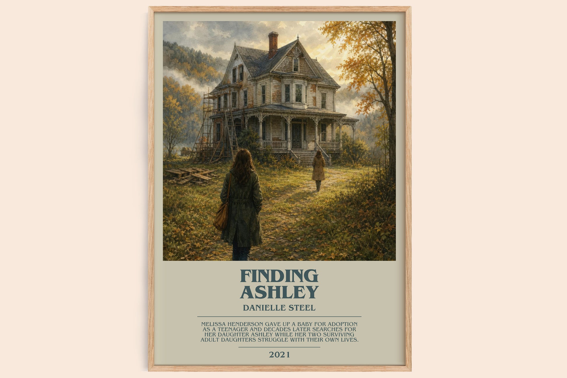 Finding Ashley bookish book poster by Danielle Steel – framed literary art print
