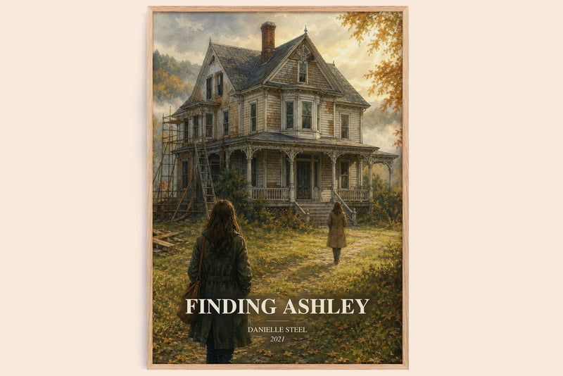 Finding Ashley watercolour book poster by Danielle Steel – framed literary art print