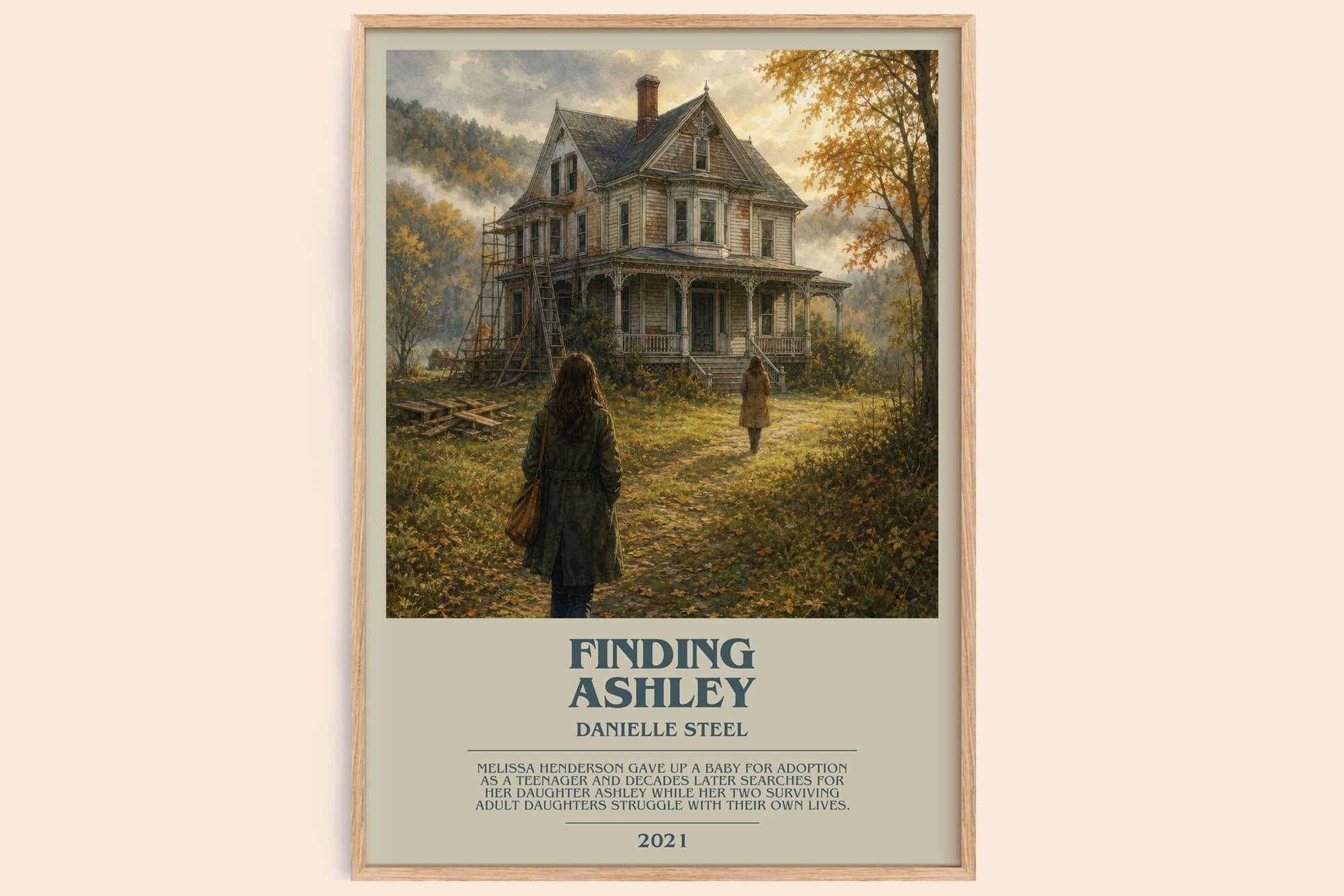 Finding Ashley bookish book poster by Danielle Steel – framed literary art print