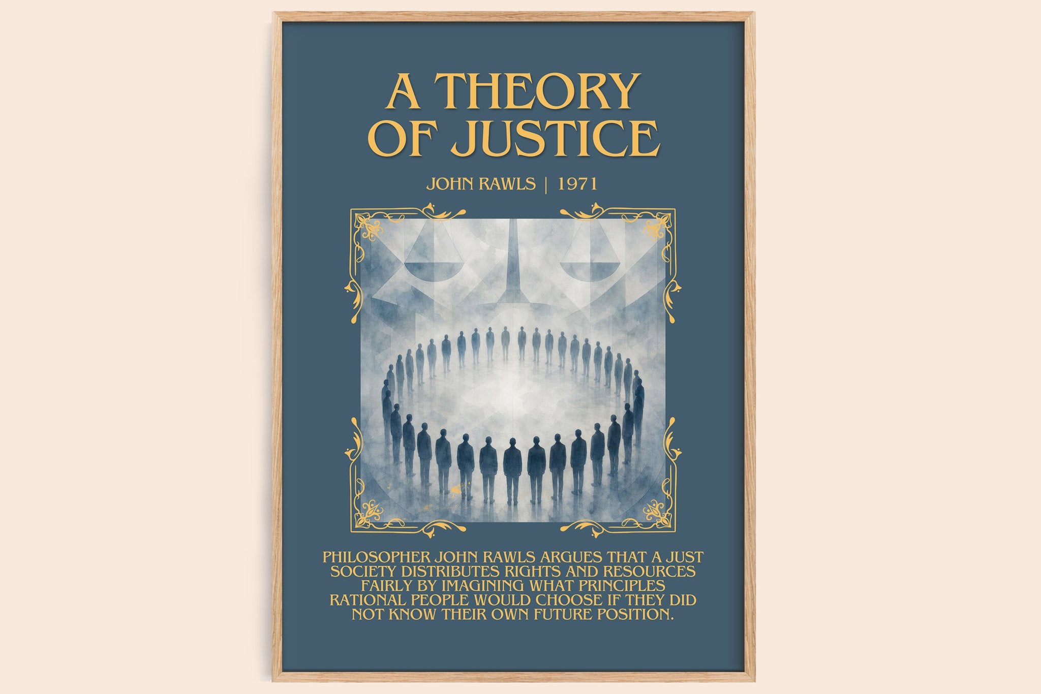 A Theory of Justice Minimalist Book Poster by John Rawls