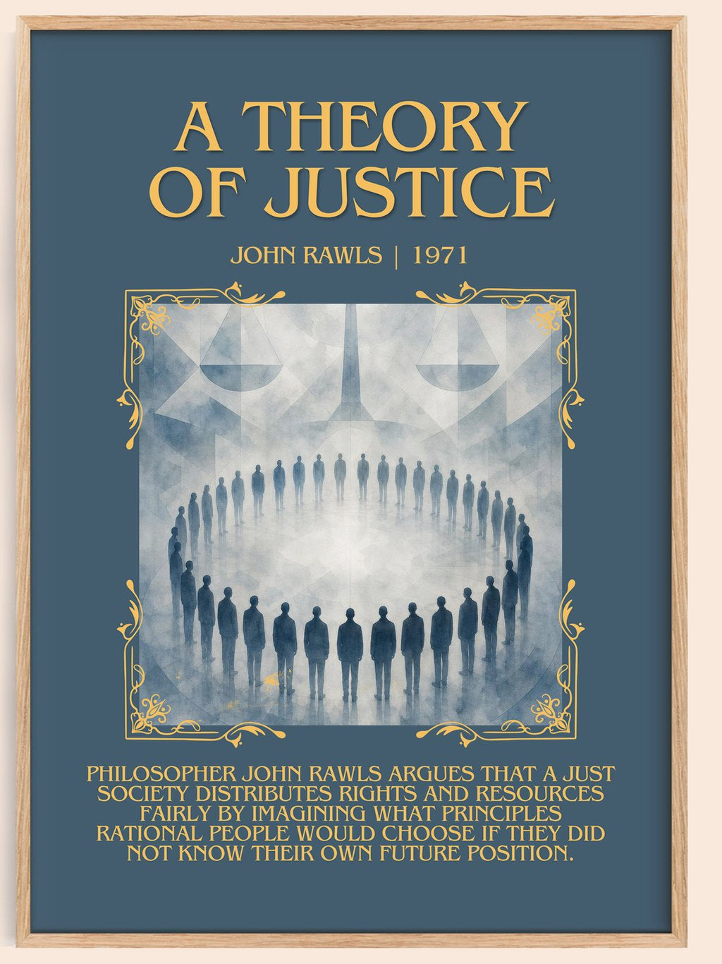 A Theory of Justice Minimalist Book Poster by John Rawls – book poster