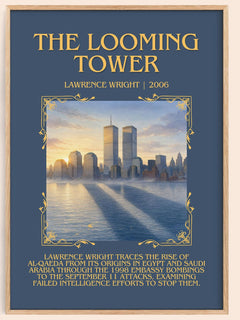 The Looming Tower Minimalist Book Poster by Lawrence Wright – book poster