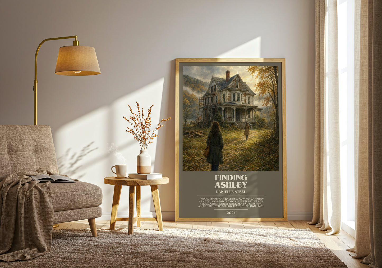 Finding Ashley bookish print on bookshelf – Danielle Steel fan gift