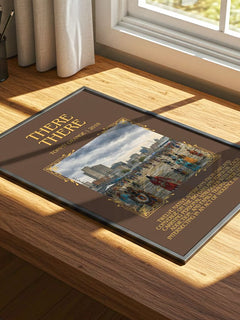 There There Minimalist Book Poster by Tommy Orange – print on a sunlit desk