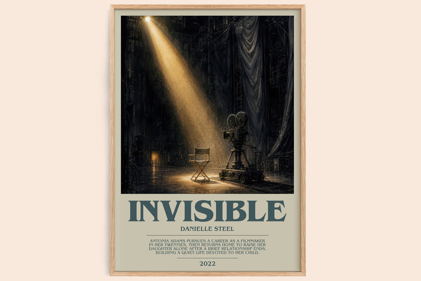 Invisible bookish book poster by Danielle Steel – framed literary art print