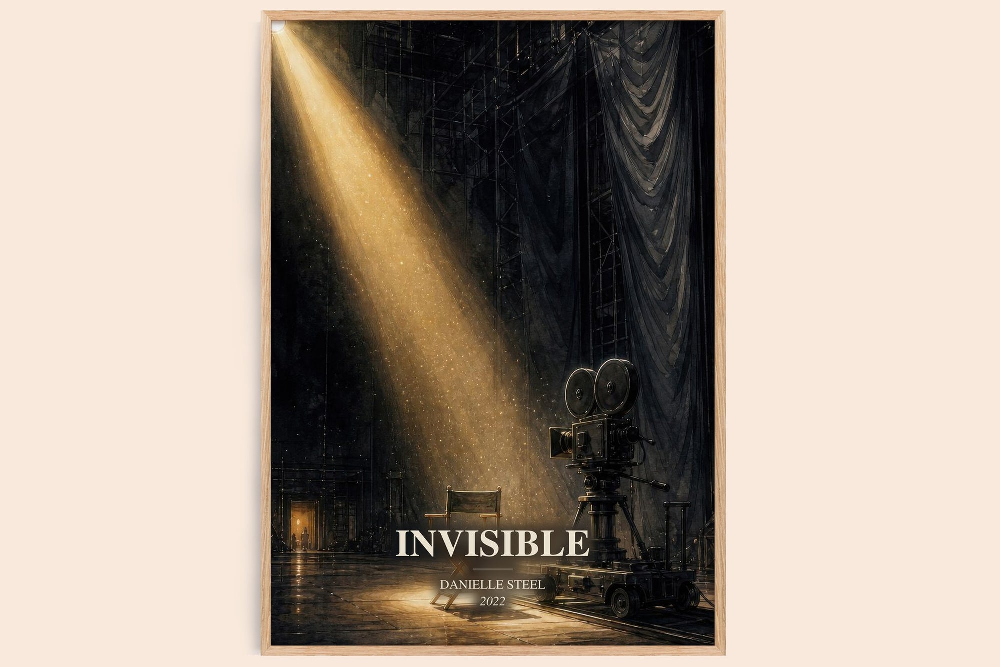 Invisible watercolour book poster by Danielle Steel – framed literary art print