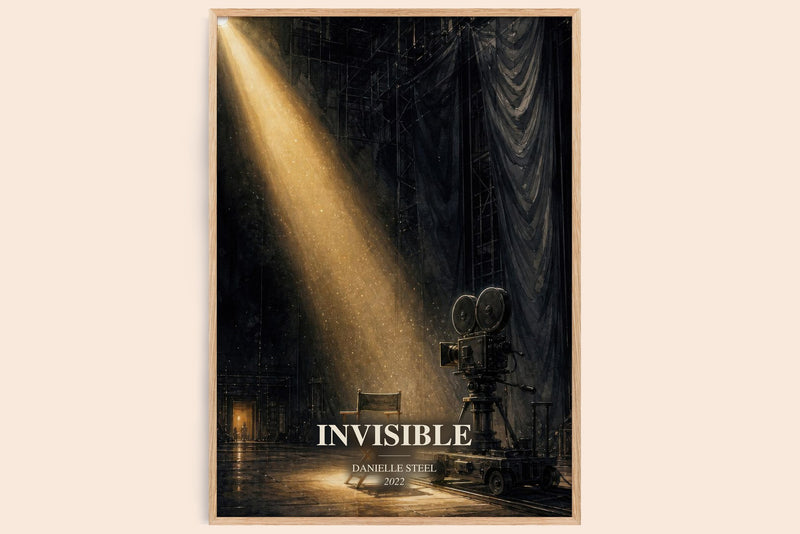 Invisible watercolour book poster by Danielle Steel – framed literary art print