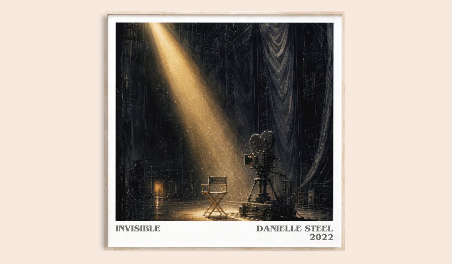 Invisible literary book poster by Danielle Steel – framed literary art print