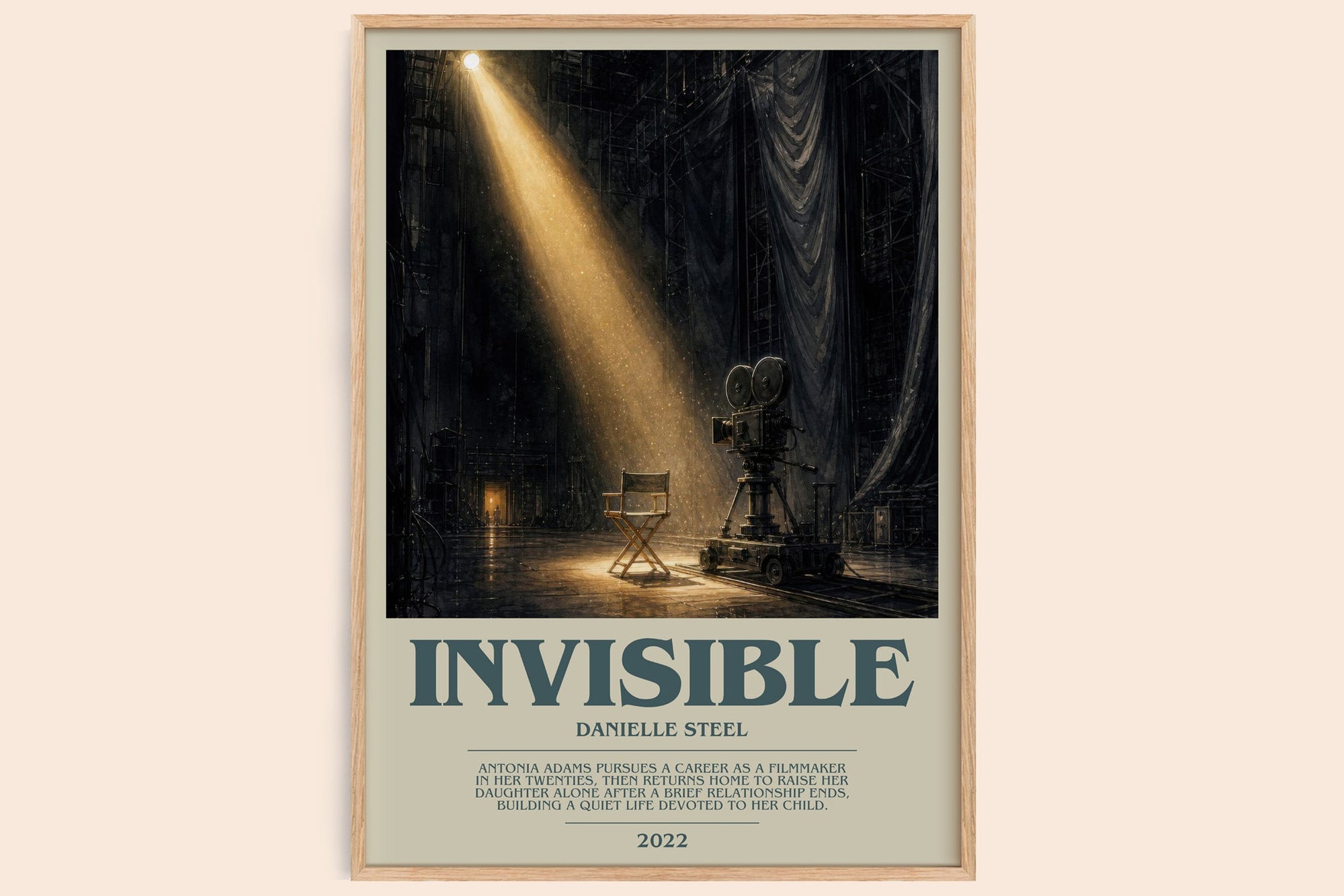 Invisible bookish book poster by Danielle Steel – framed literary art print