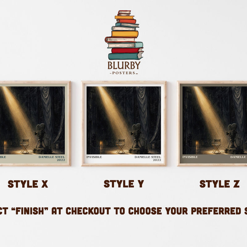 Invisible literary print in frame leaning in hallway – romance wall art