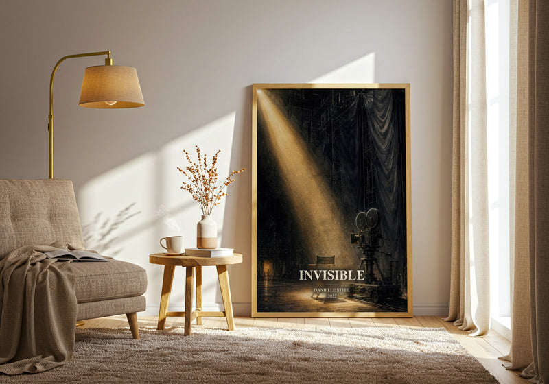 Invisible watercolour print in frame leaning in hallway – romance wall art
