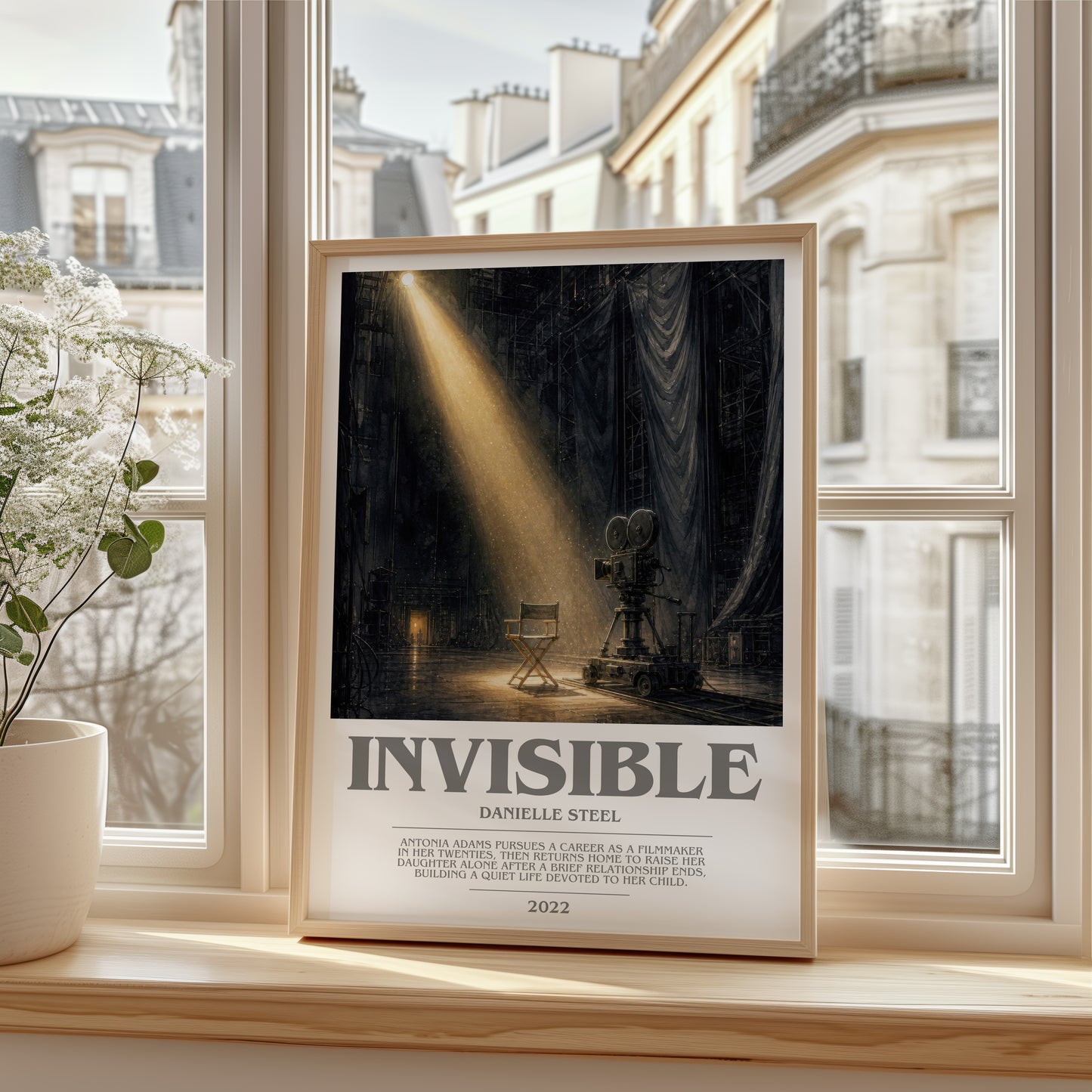 Invisible bookish poster colour and style options – Danielle Steel book art