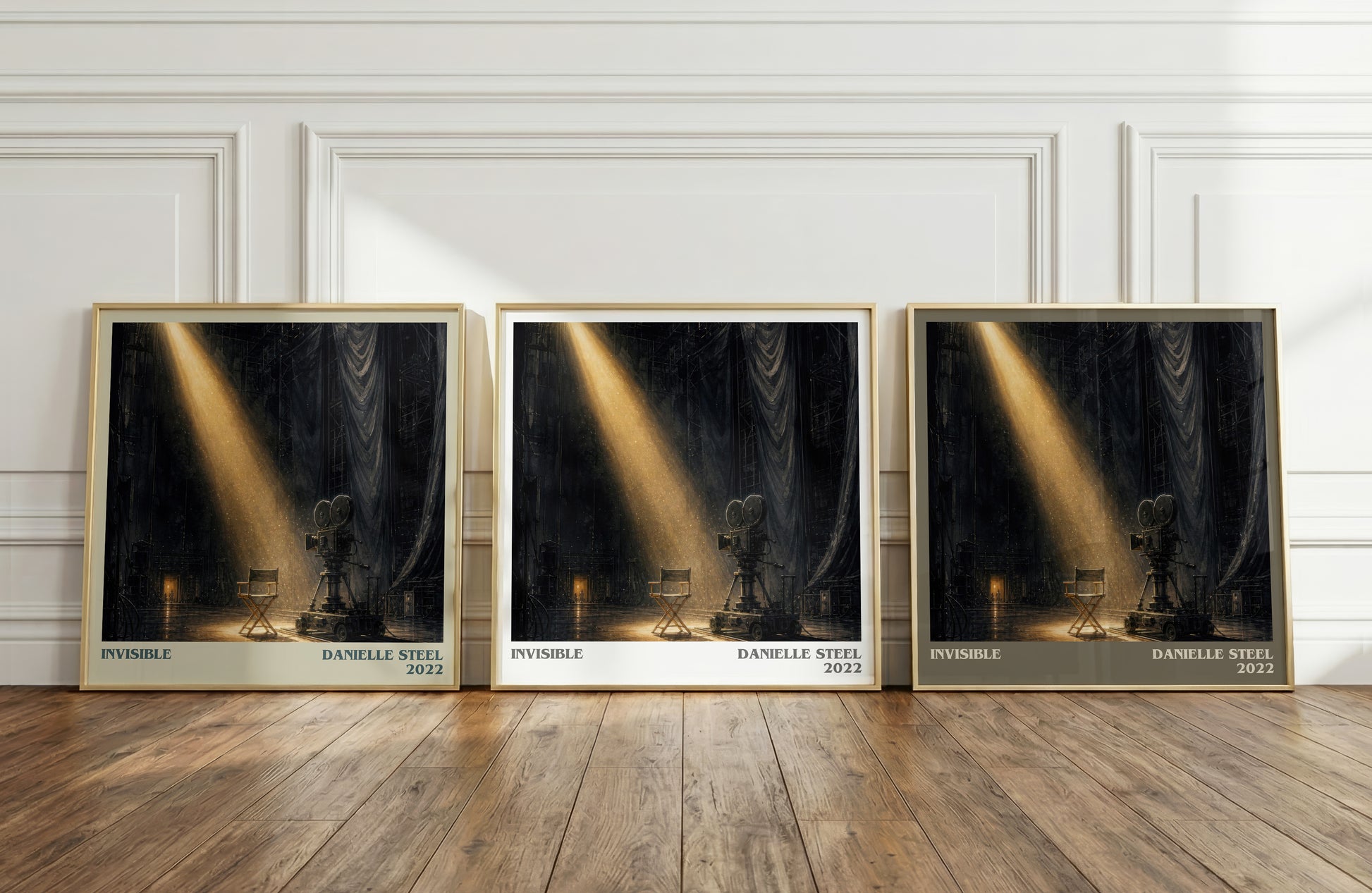 Invisible literary art print colour and style options – Danielle Steel book art