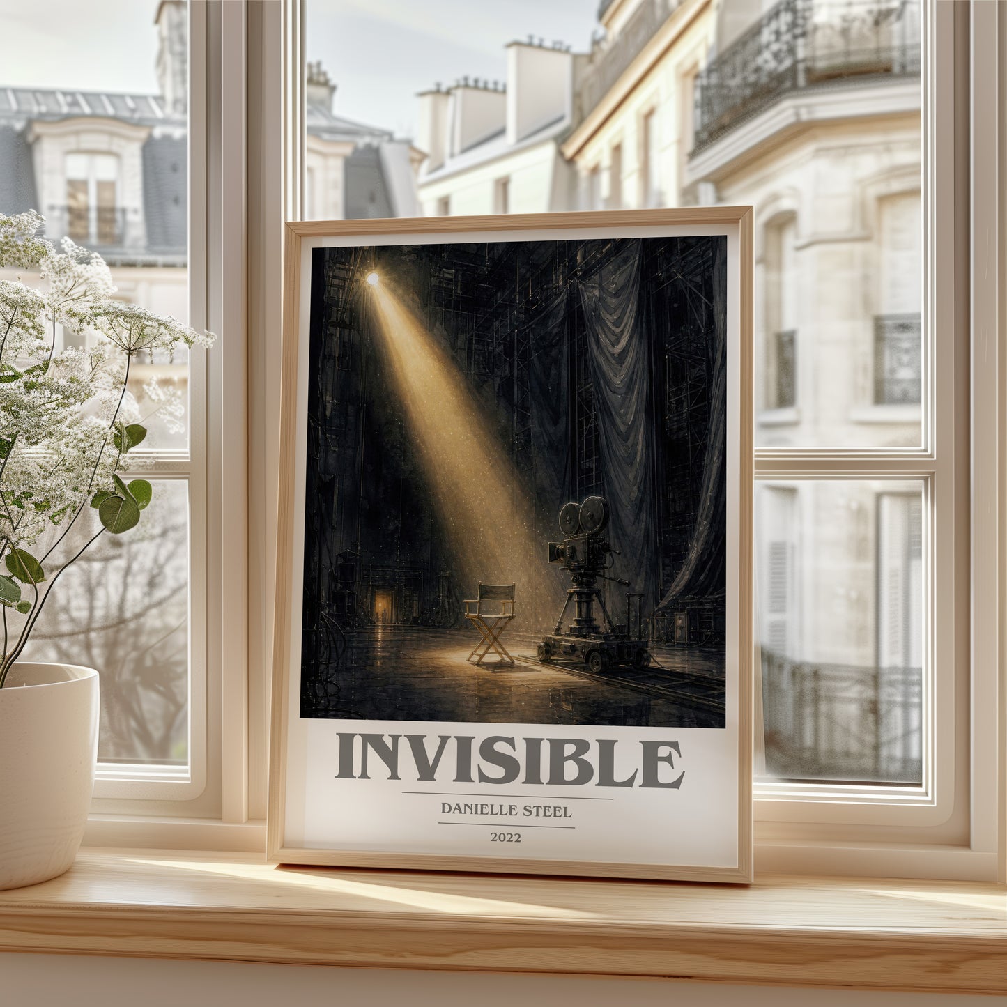 Invisible book cover poster colour and style options – Danielle Steel book art