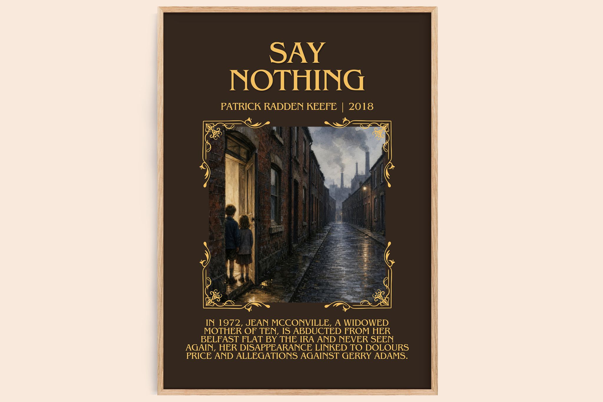 Say Nothing Minimalist Book Poster by Patrick Radden Keefe