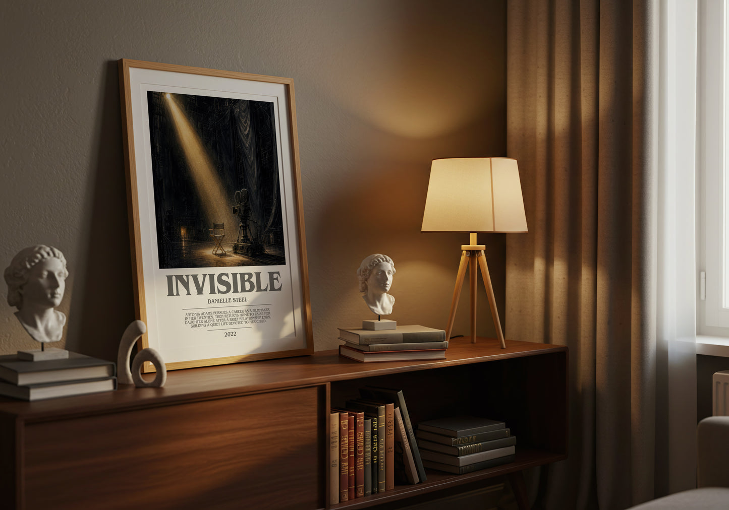 Invisible bookish book poster framed on wall – romance wall art