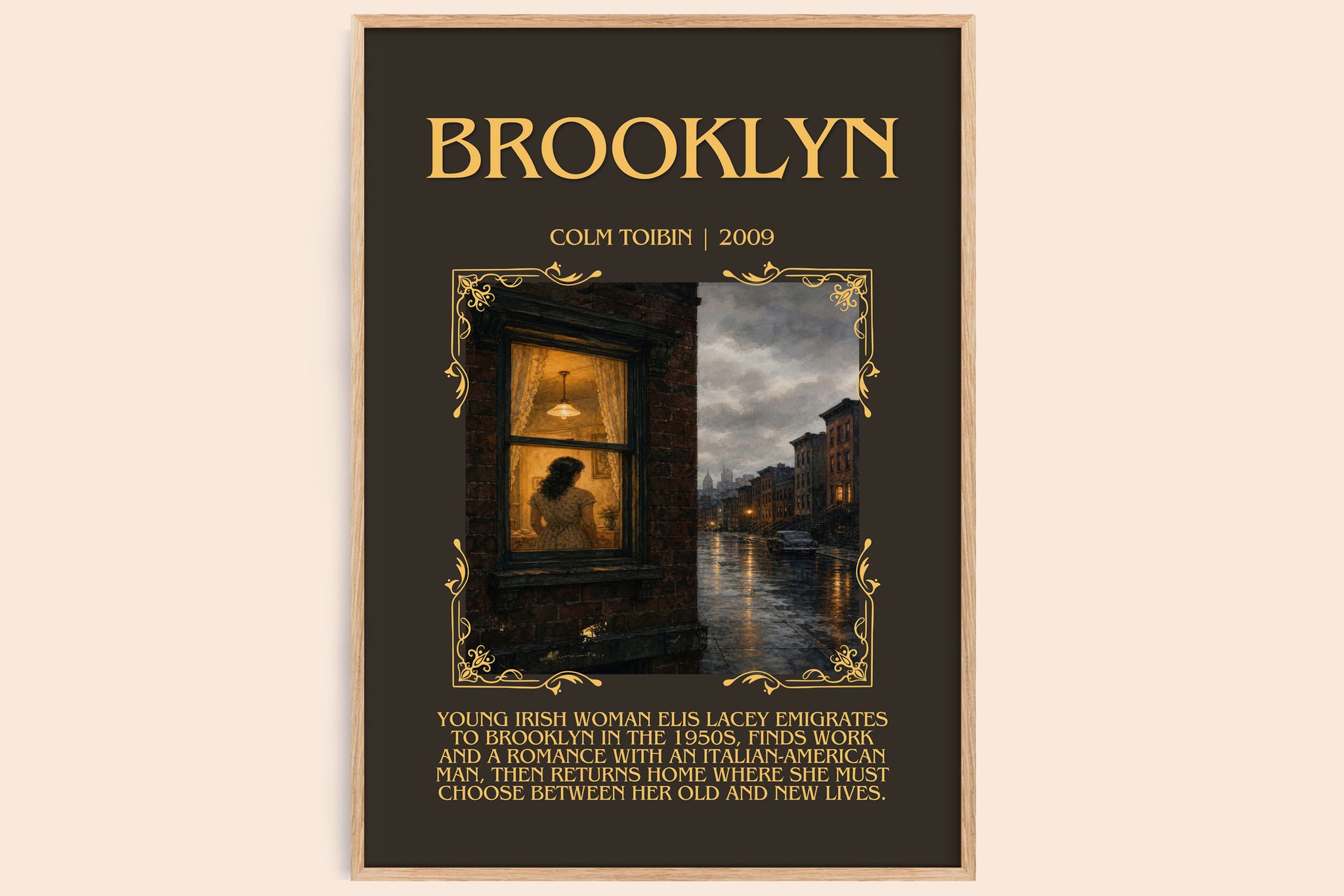 Brooklyn Minimalist Book Poster by Colm Toibin