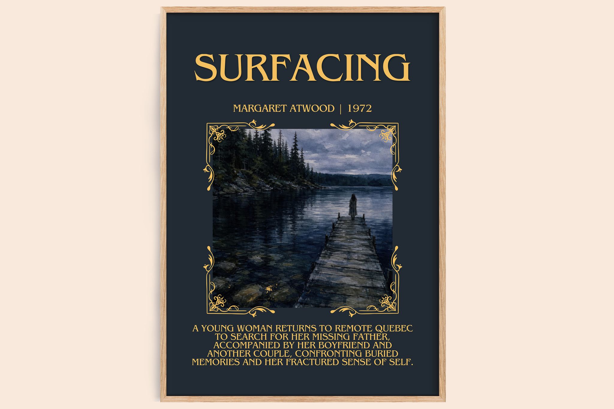 Surfacing Minimalist Book Poster by Margaret Atwood