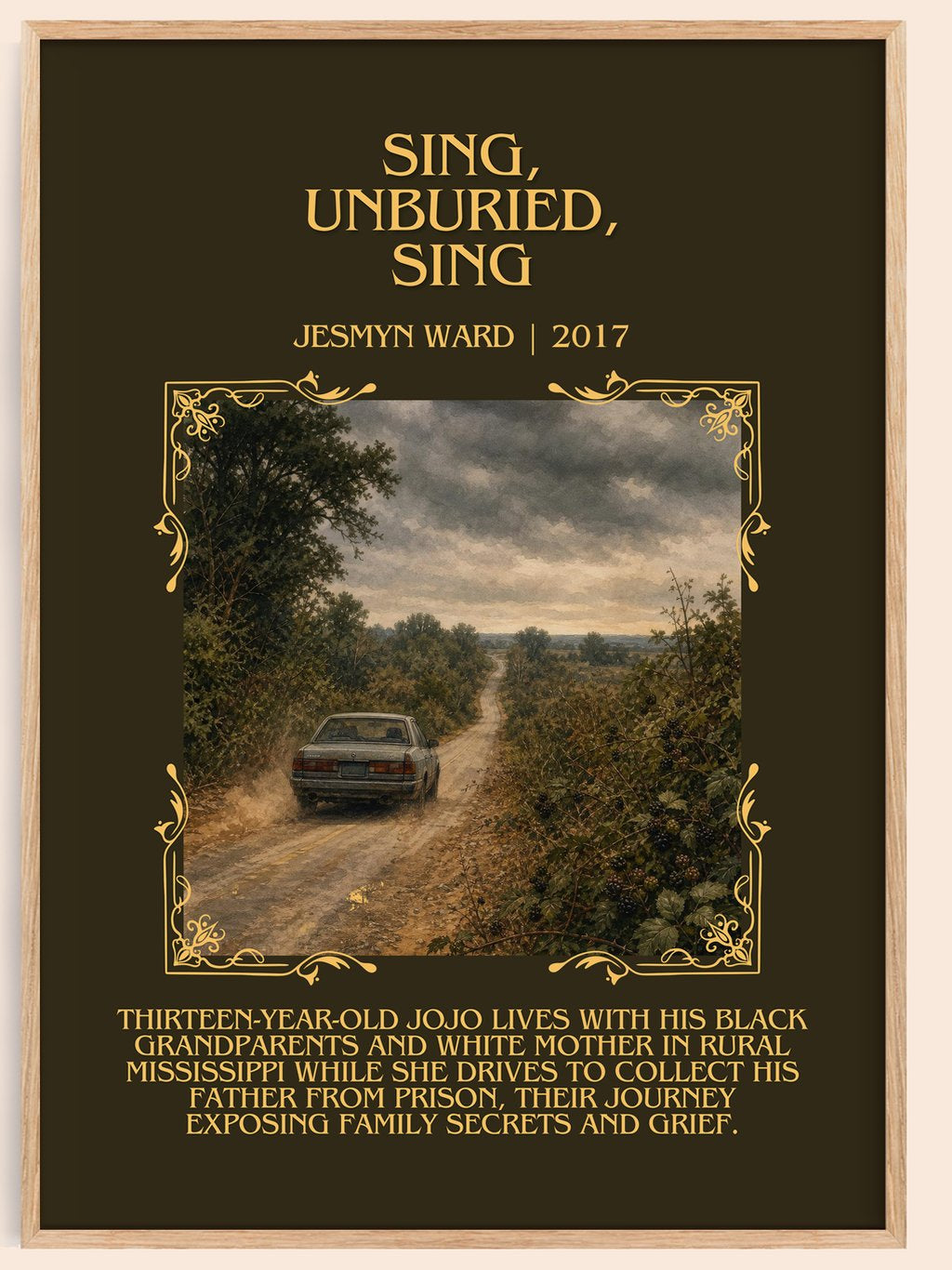 Sing, Unburied, Sing Minimalist Book Poster by Jesmyn Ward – book poster