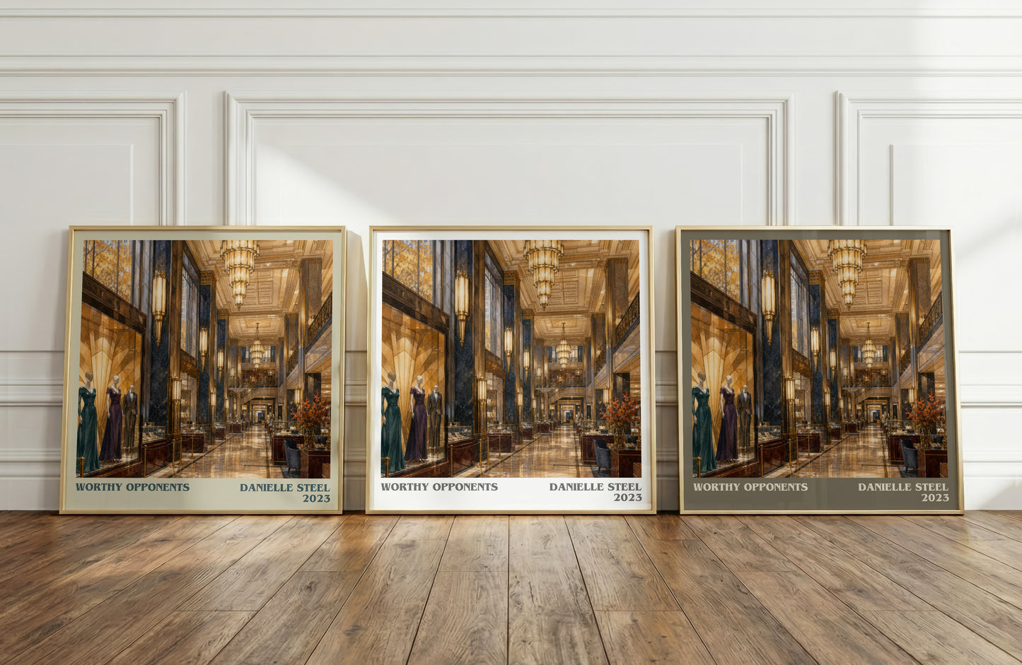 Worthy Opponents literary art print colour and style options – Danielle Steel book art