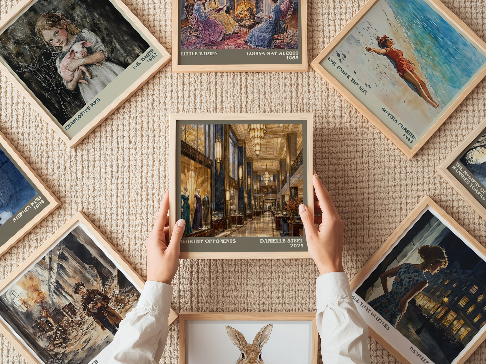 Worthy Opponents literary book poster framed on wall – contemporary fiction wall art
