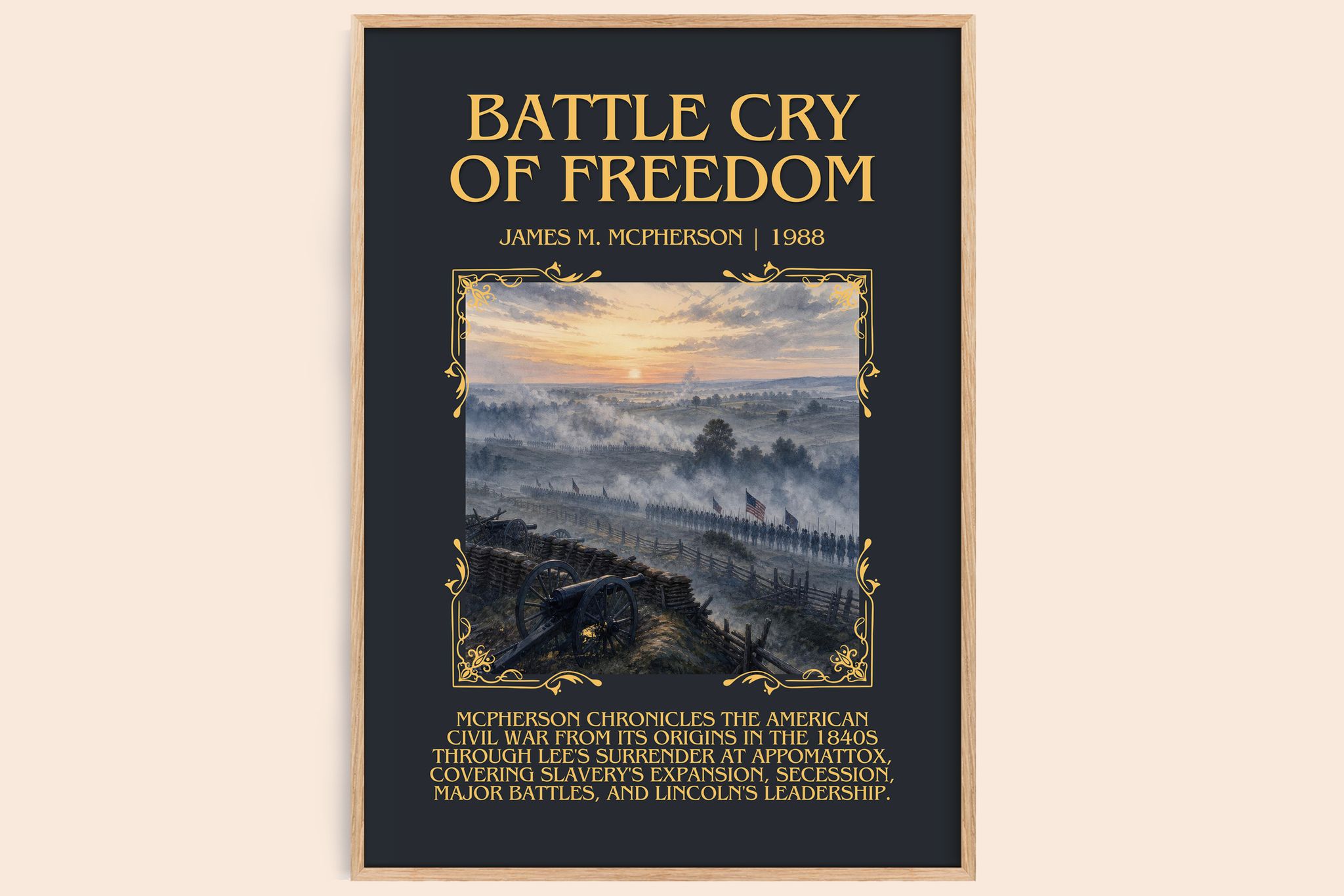 Battle Cry of Freedom Minimalist Book Poster by James M. McPherson