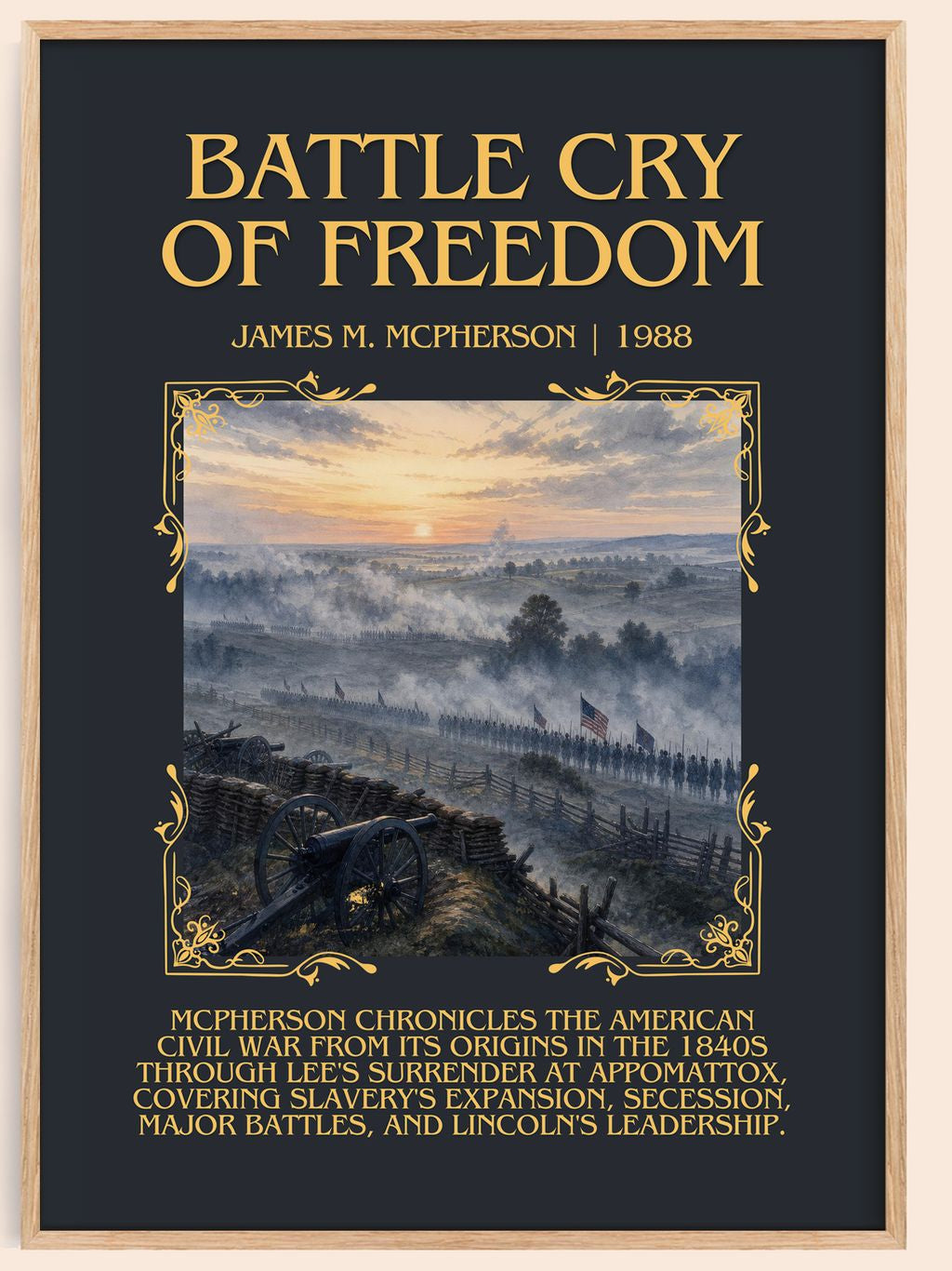 Battle Cry of Freedom Minimalist Book Poster by James M. McPherson – book poster