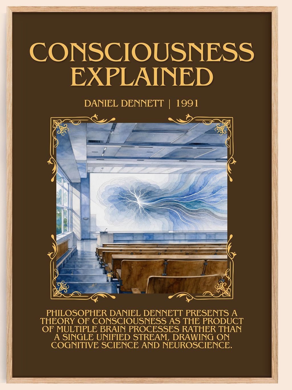 Consciousness Explained Minimalist Book Poster by Daniel Dennett – book poster