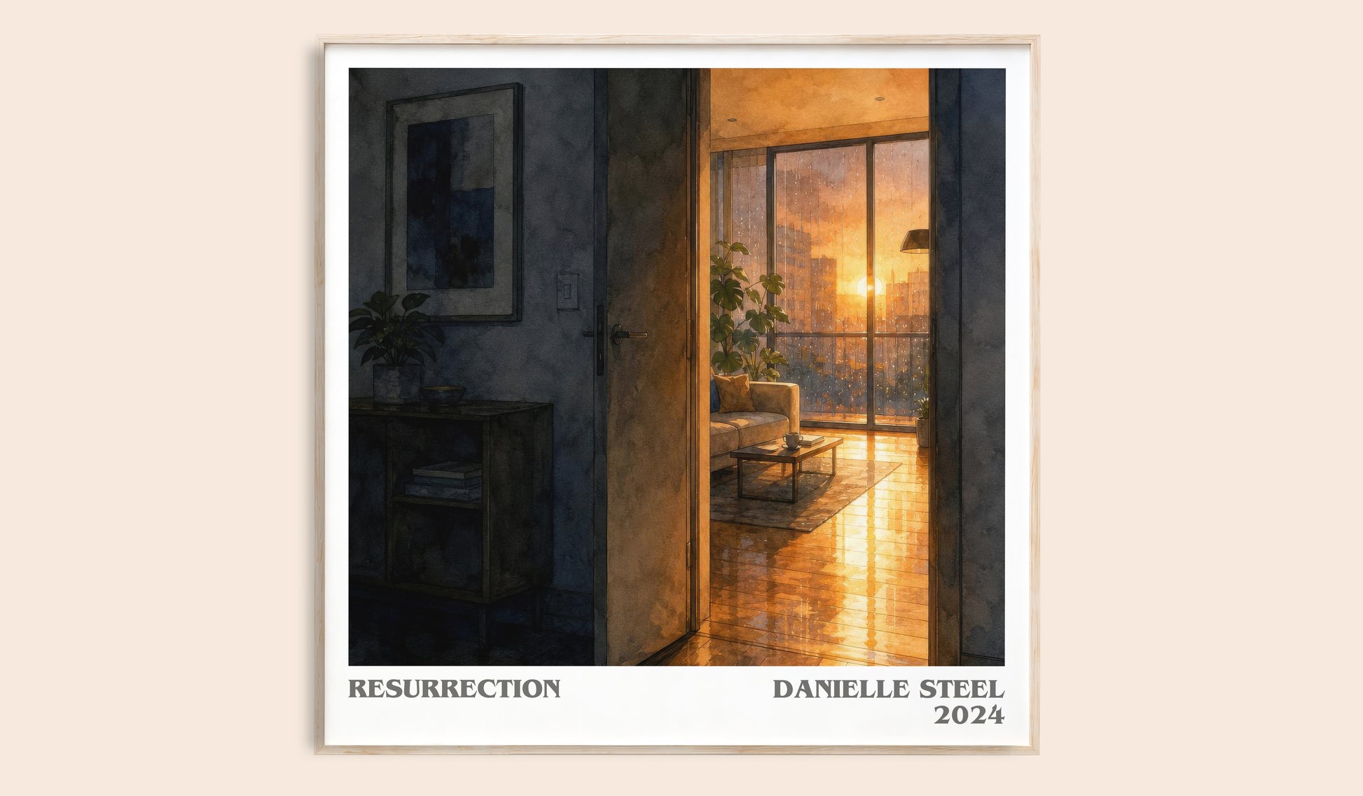 Resurrection literary book poster by Danielle Steel – framed literary art print