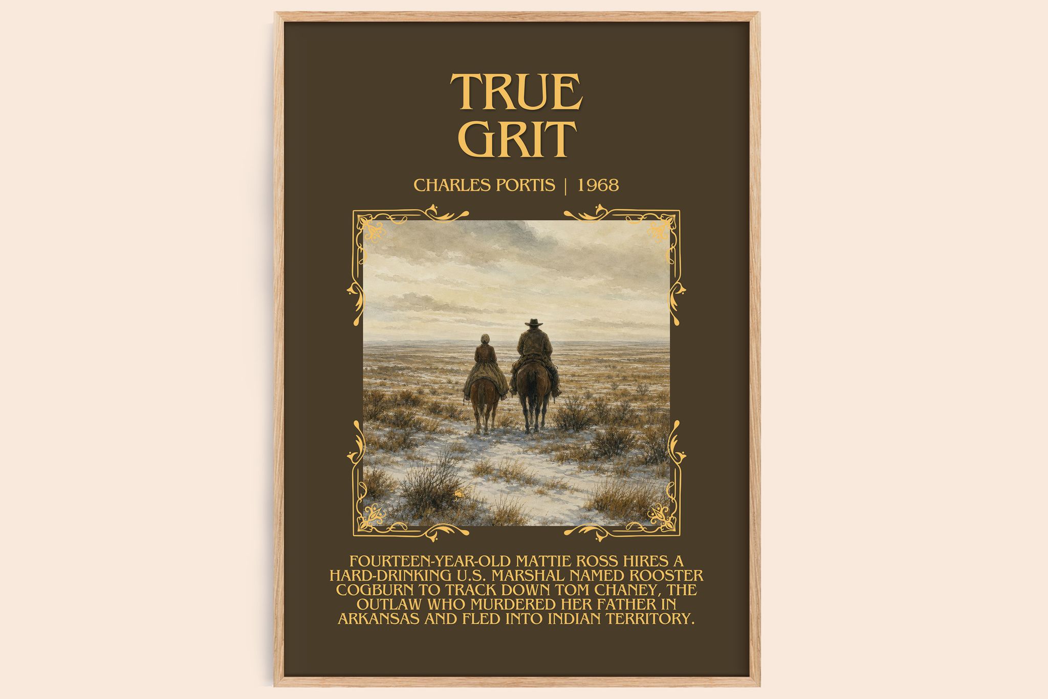 True Grit Minimalist Book Poster by Charles Portis