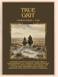 True Grit Minimalist Book Poster by Charles Portis – book poster