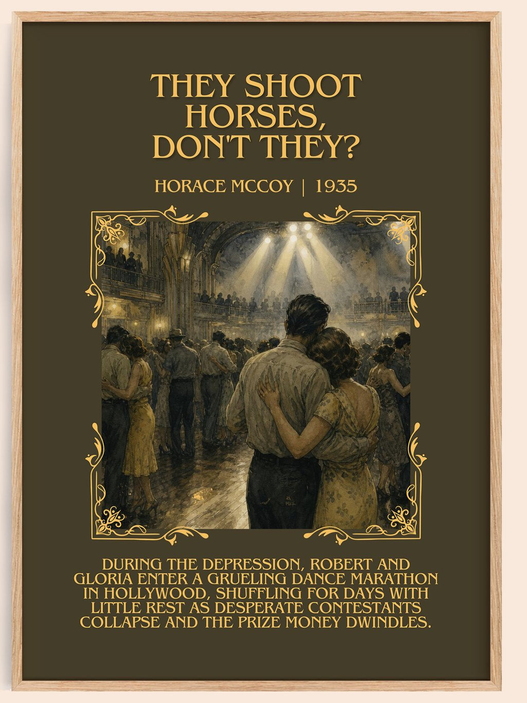 They Shoot Horses, Don't They? Minimalist Book Poster by Horace McCoy – book poster