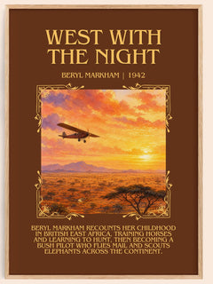 West With the Night Minimalist Book Poster by Beryl Markham – book poster