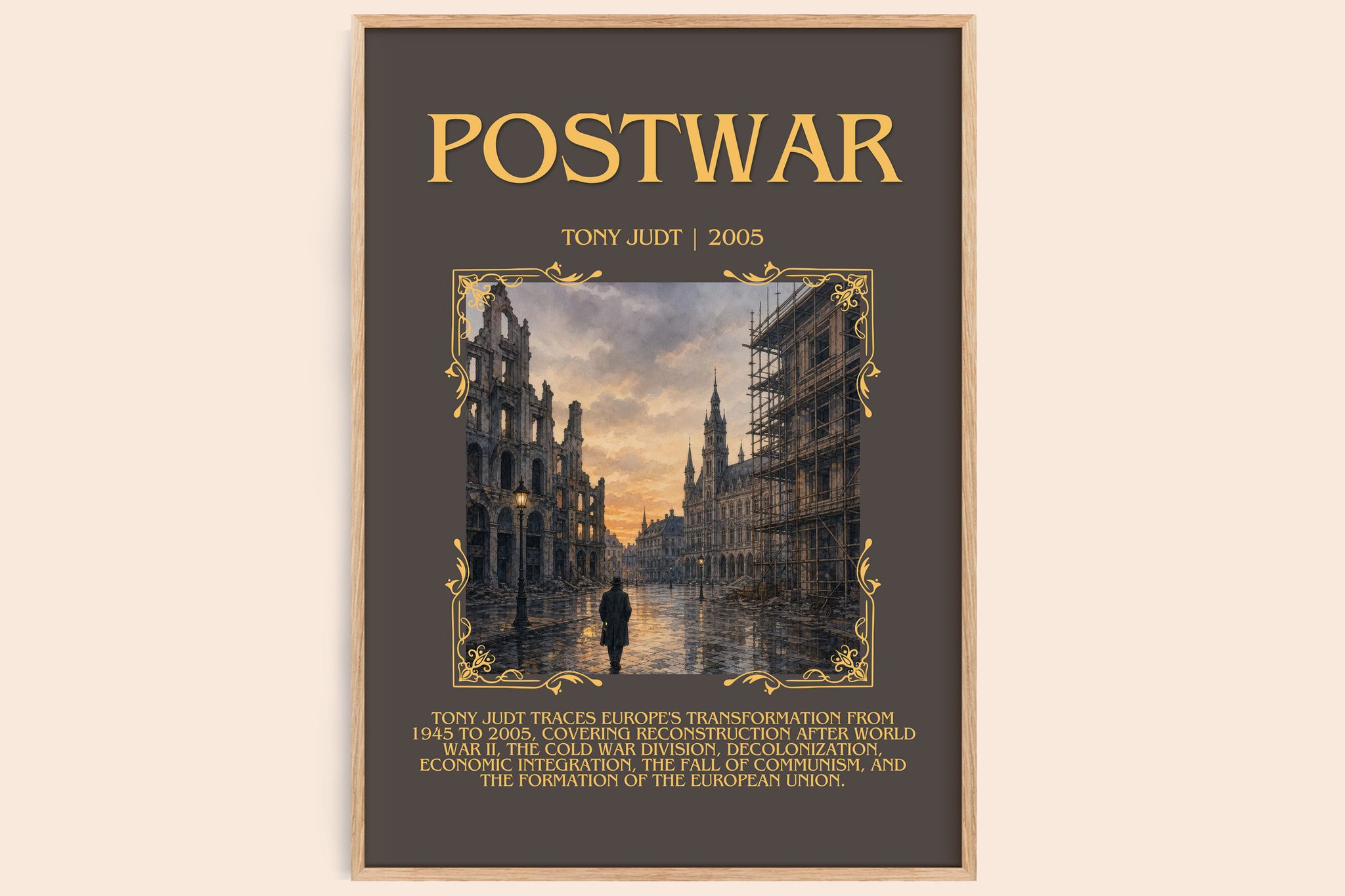 Postwar Minimalist Book Poster by Tony Judt