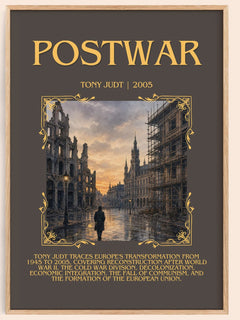 Postwar Minimalist Book Poster by Tony Judt – book poster