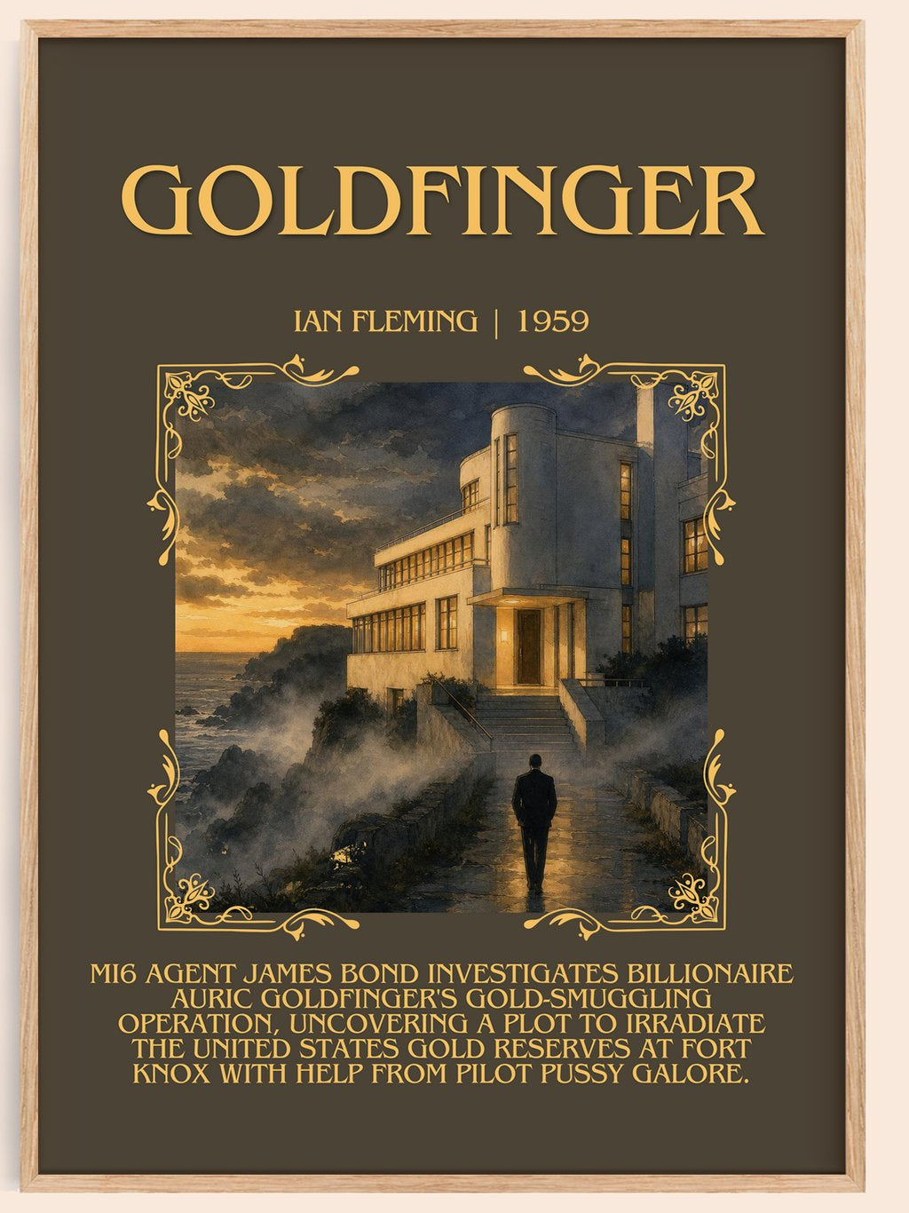 Goldfinger Minimalist Book Poster by Ian Fleming – book poster