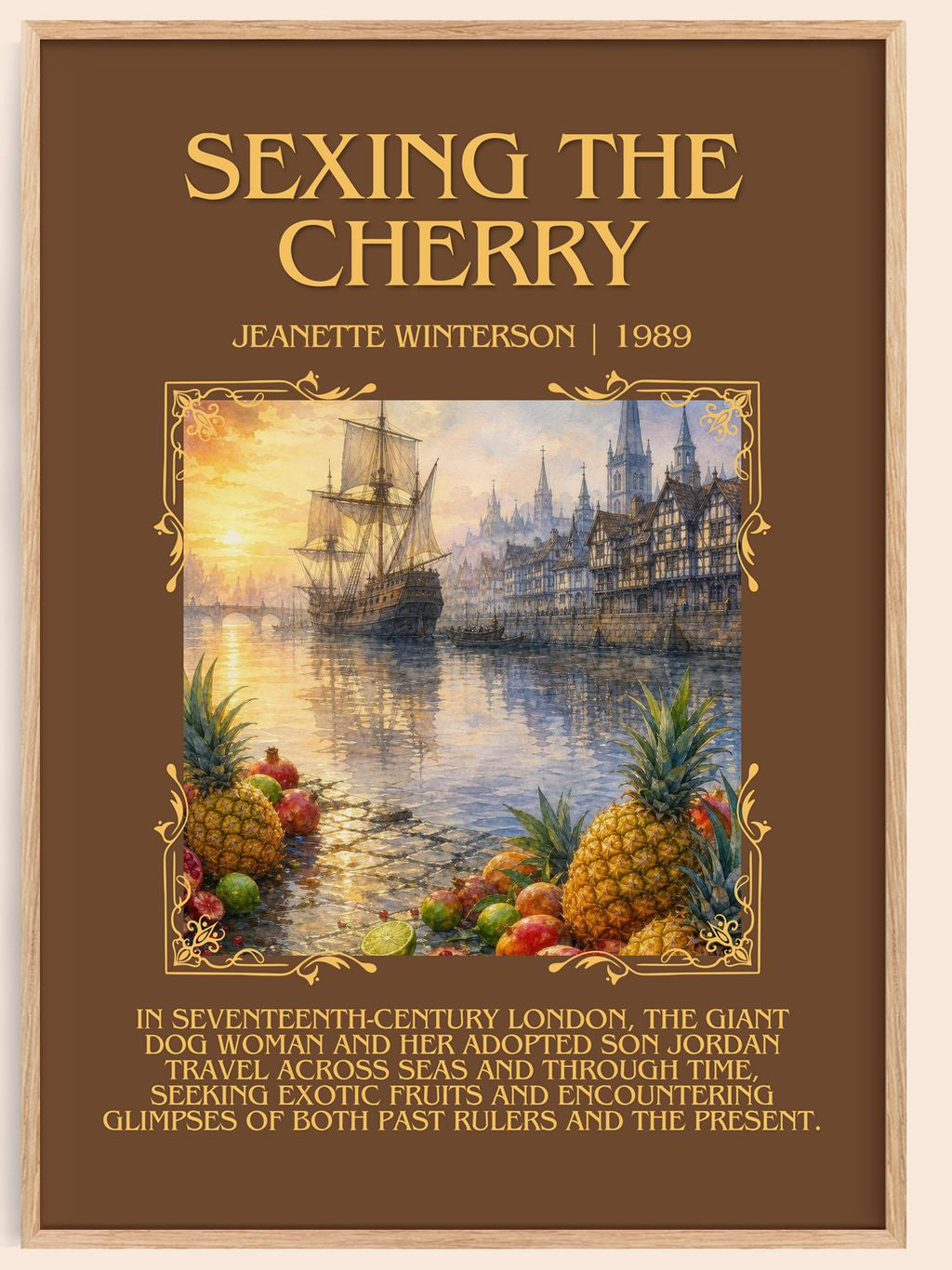 Sexing the Cherry Minimalist Book Poster by Jeanette Winterson – book poster