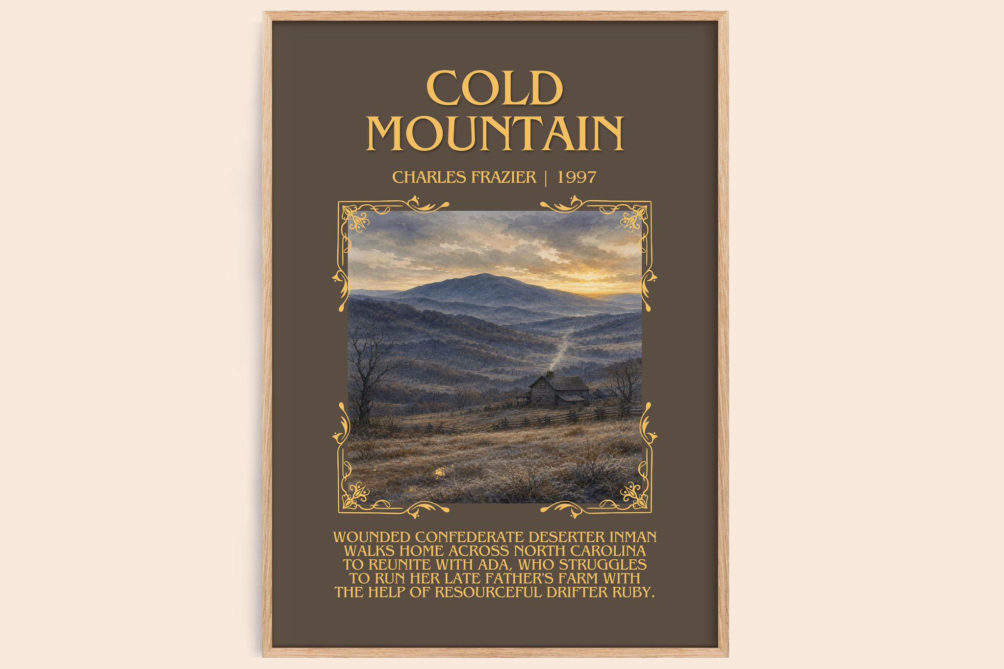 Cold Mountain Minimalist Book Poster by Charles Frazier