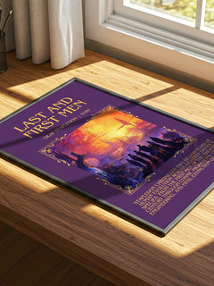 Last And First Men Minimalist Book Poster by Olaf Stapledon – print on a sunlit desk