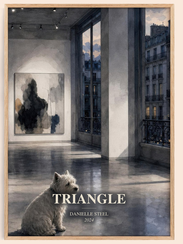 Triangle watercolour book poster by Danielle Steel – framed literary art print